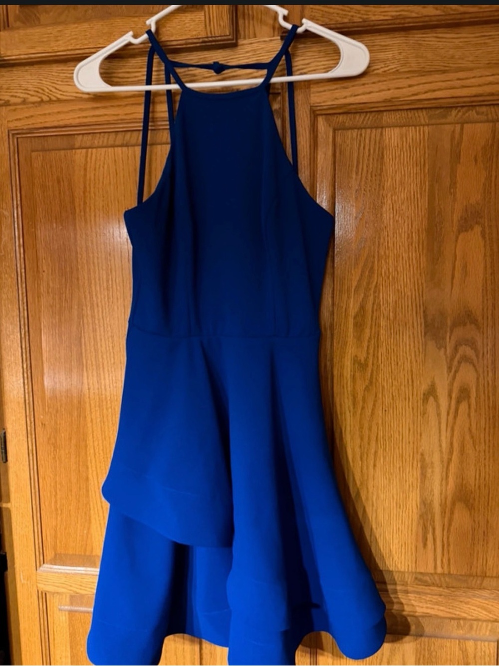 Royal Blue Halter Fit & Flare Dress